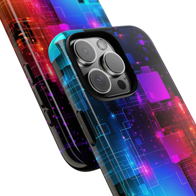 Spectral Circuit Grid · Tough Phone Case for iPhone · Black