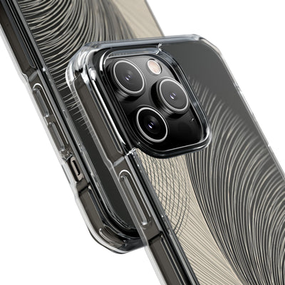 Beige Impact MagSafe Phone Case for iPhone - Obsidian Cream Plume