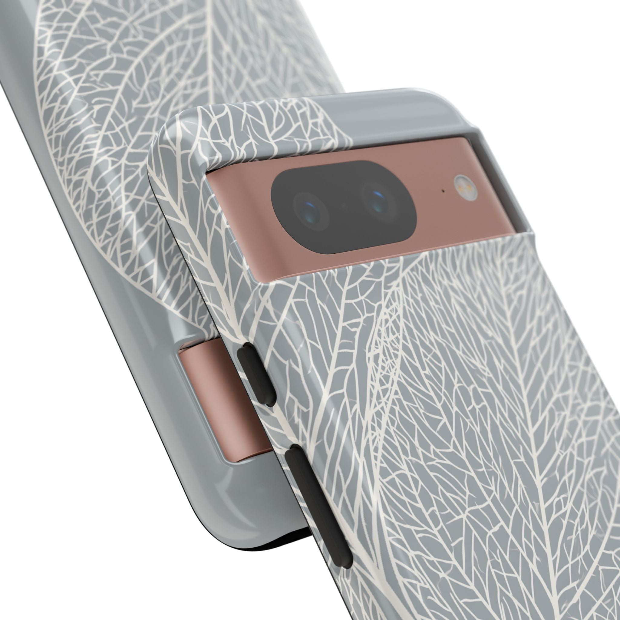 Grey Tough Phone Case for Google Pixel - Frosted Ash Veins
