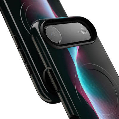 Neon Pixel Flow · Tough 2.0 Magnetic Phone Case for iPhone · Black