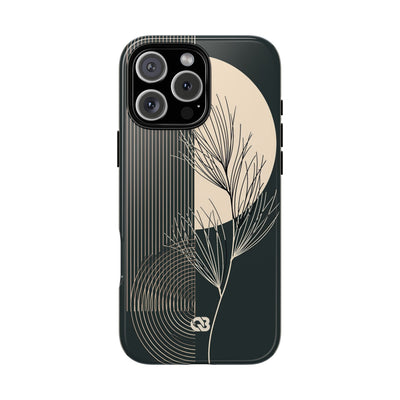 Black Tough Phone Case for iPhone - Obsidian Sand Willow