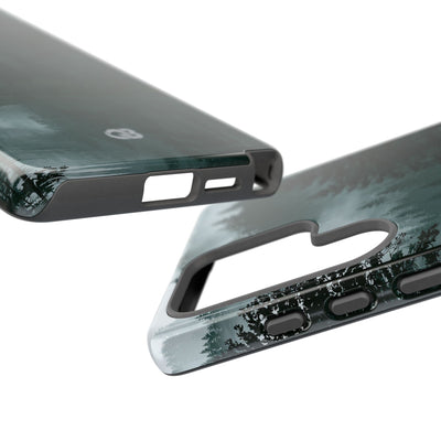 Green Tough Phone Case for Samsung - Misty Evergreen Mirror