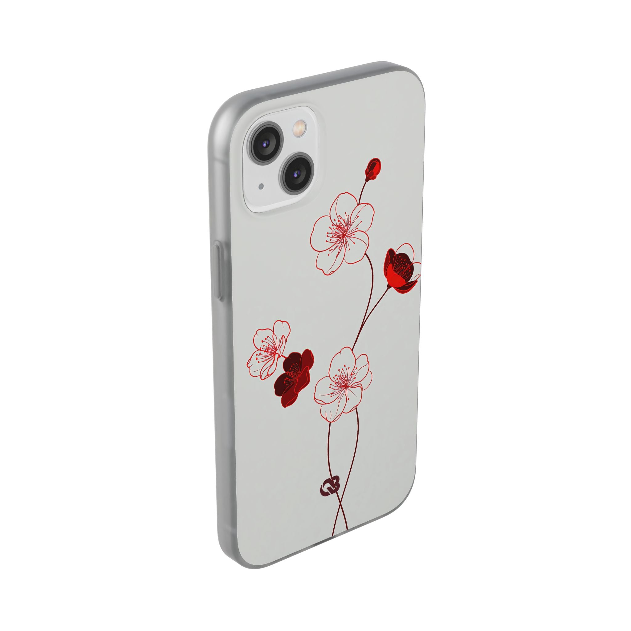 Red Lite Phone Case for iPhone - Kyoto Ember Bloom
