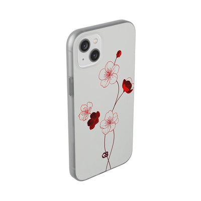 Red Lite Phone Case for iPhone - Kyoto Ember Bloom