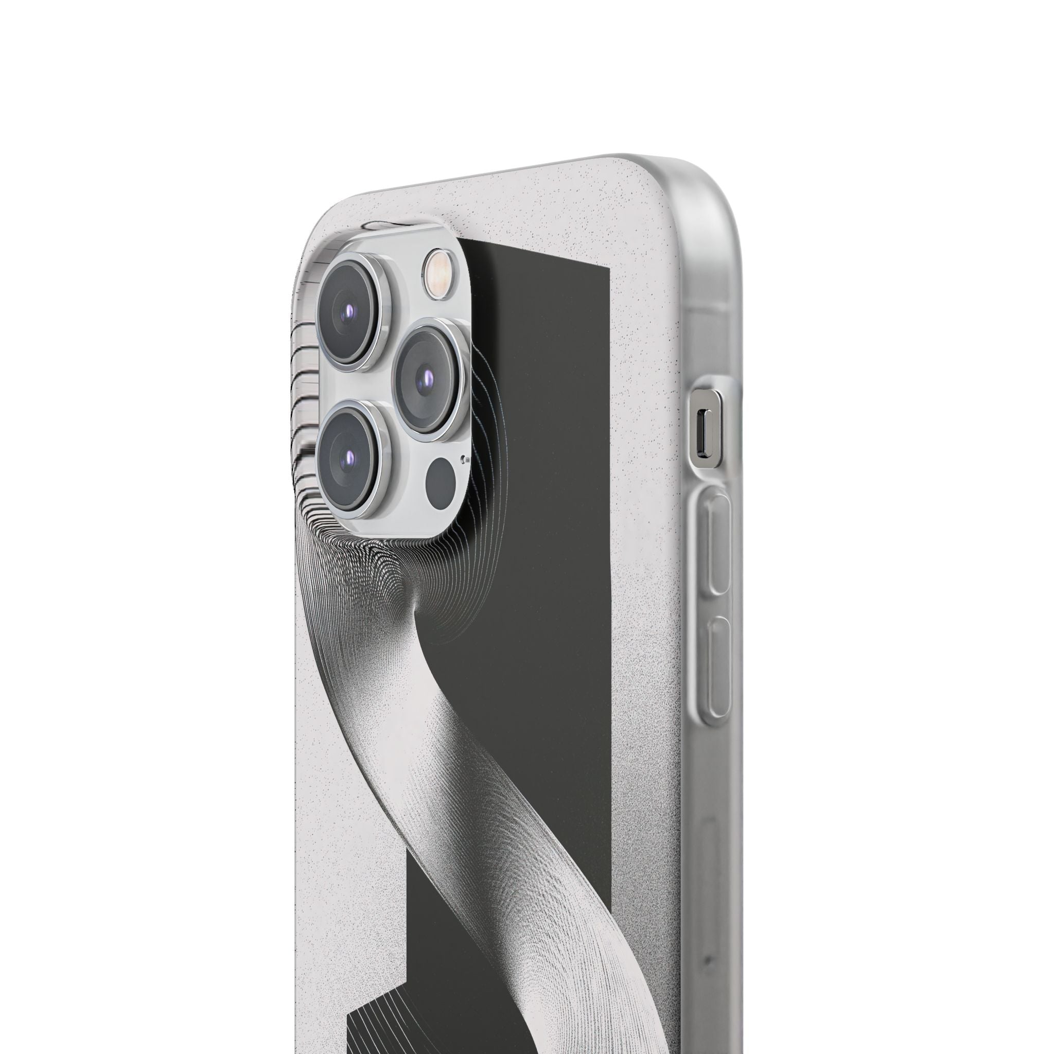 Grey Lite Phone Case for iPhone - Obsidian Moiré Wave