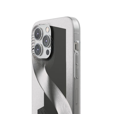 Grey Lite Phone Case for iPhone - Obsidian Moiré Wave
