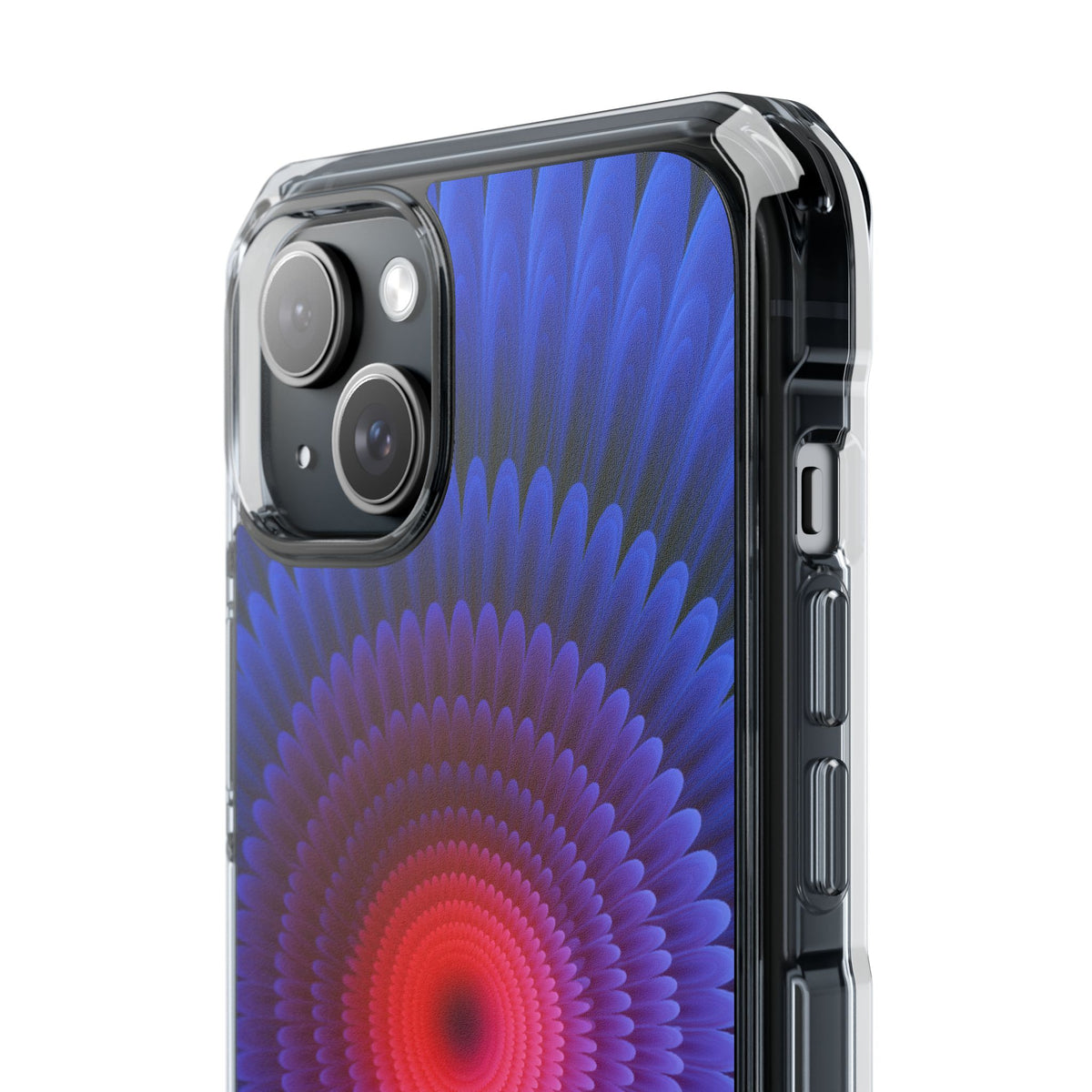 Radial Spectrum Bloom · Clear Impact Magnetic Phone Case for iPhone · Blue