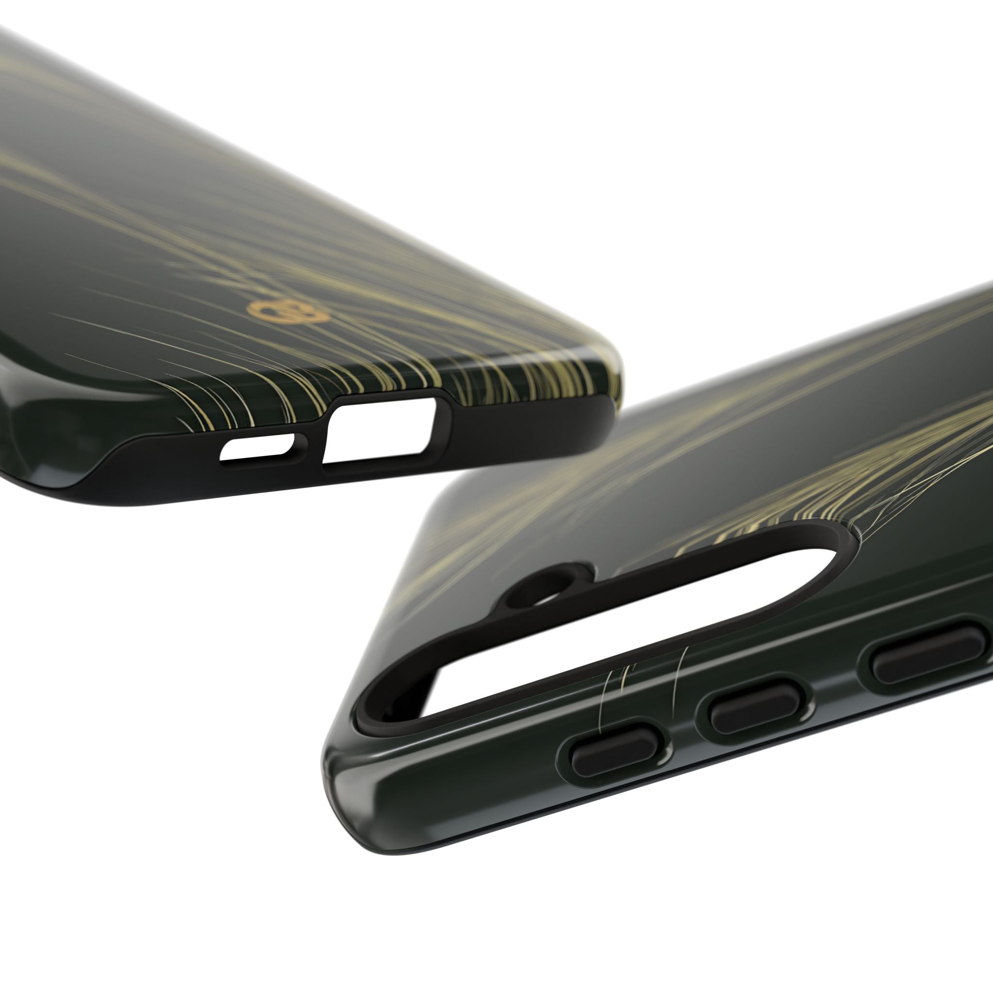 Green Tough Phone Case for Samsung - Midnight Gilded Grass