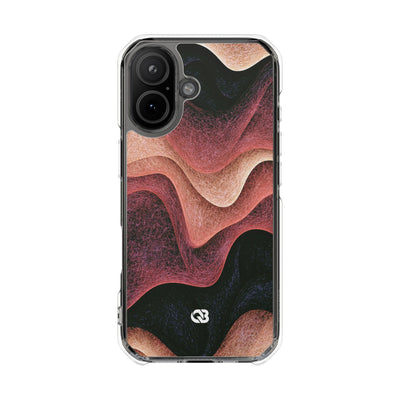 Rose Contour Waves · Clear Impact Magnetic Phone Case for iPhone · Pink