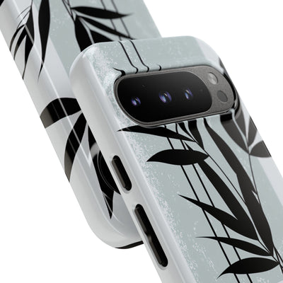 Grey Tough Phone Case for Google Pixel - Sage Bamboo Noir