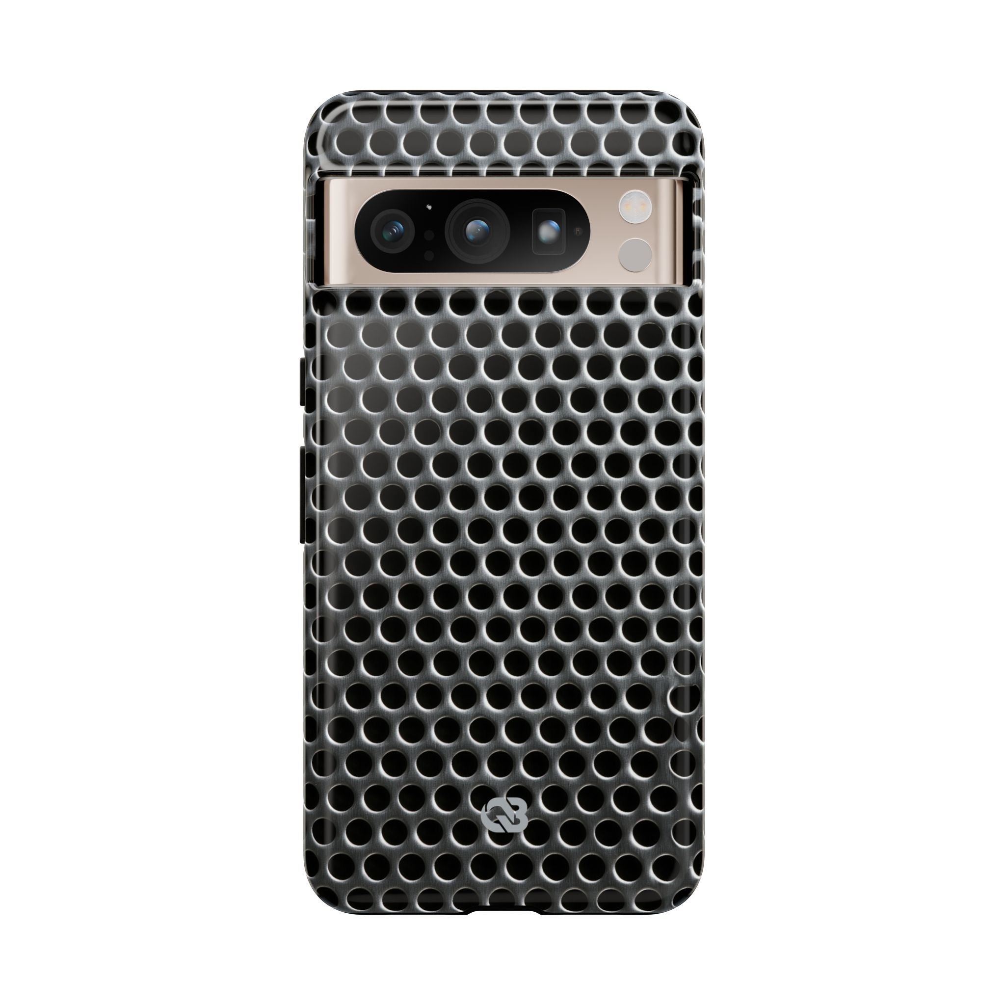 Silver Tough Phone Case for Google Pixel - Brutalist Steel Mesh