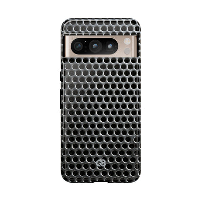 Silver Tough Phone Case for Google Pixel - Brutalist Steel Mesh