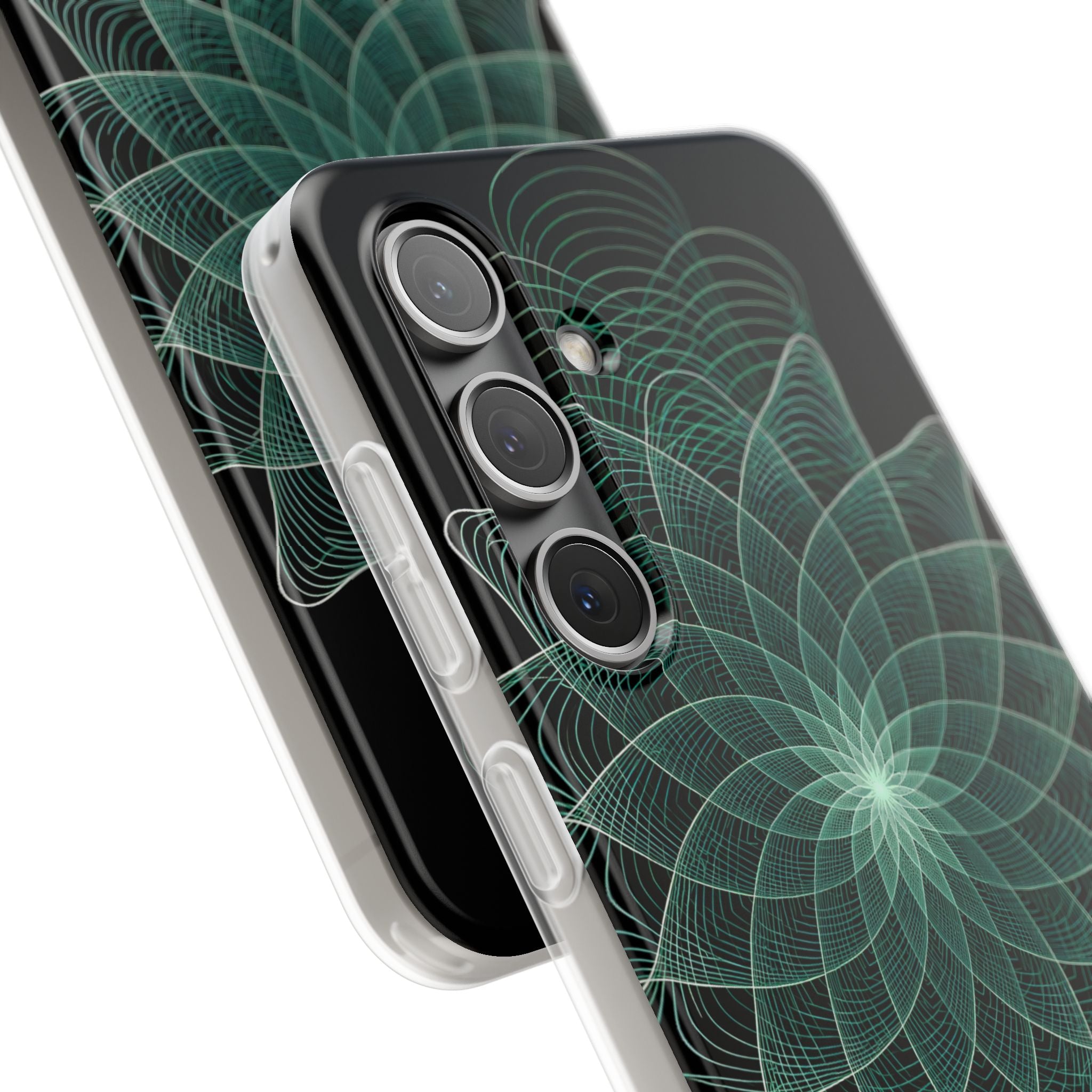 Green Lite Phone Case for Samsung - Cyan Signal Bloom