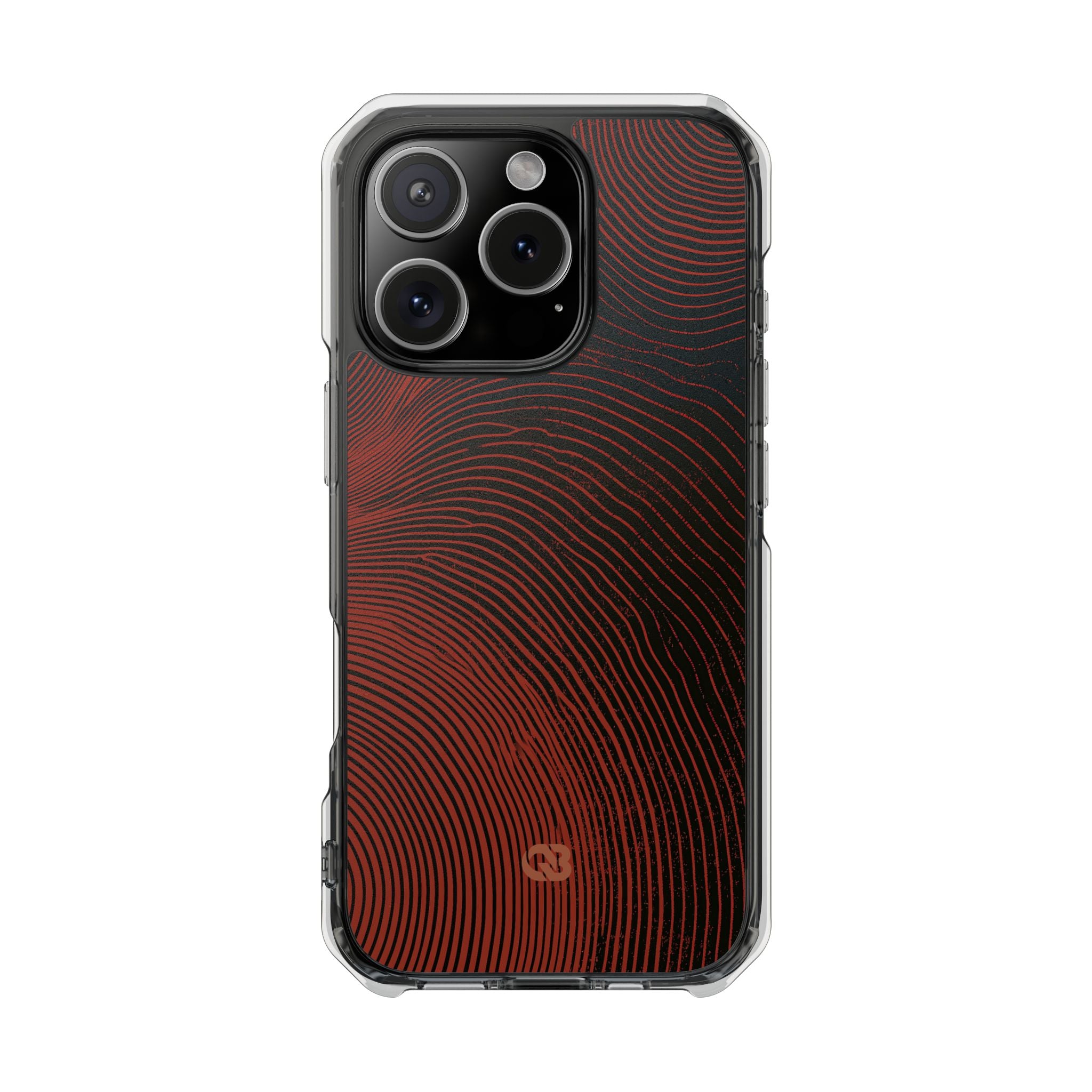 Red Impact MagSafe Phone Case for iPhone - Terracotta Nerve Map