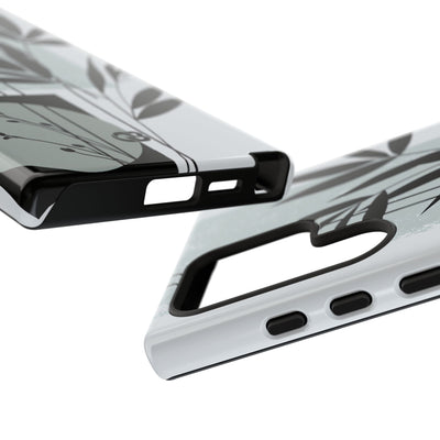 Grey Tough Phone Case for Samsung - Sage Bamboo Noir