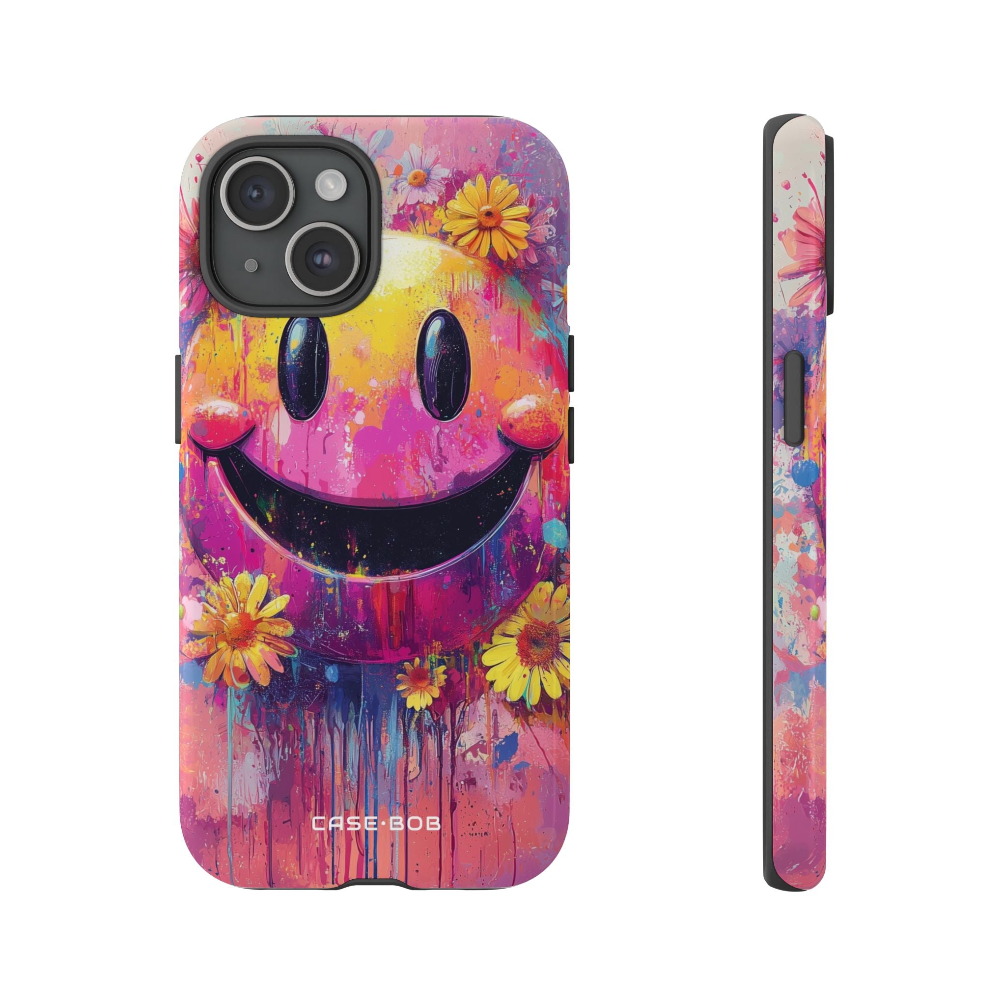 Smiley Bloom iPhone 15 Case - Tough