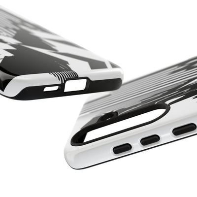 White Tough Phone Case for Samsung - Shattered Vector Spire