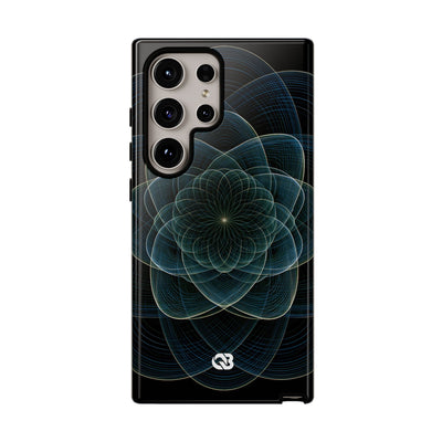 Blue Tough Phone Case for Samsung - Celestial Wireframe Bloom