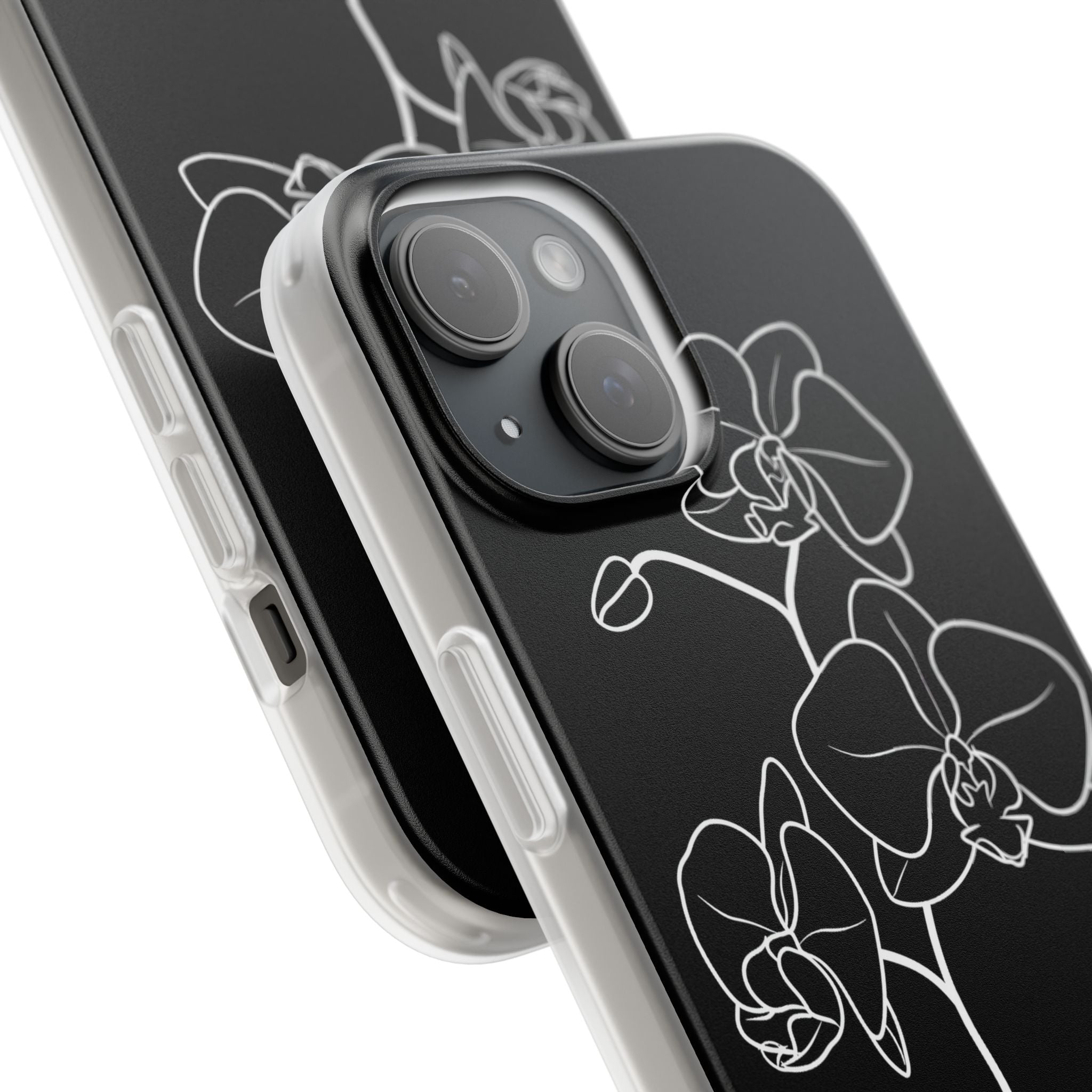 Black Lite Phone Case for iPhone - Noir Alabaster Orchid