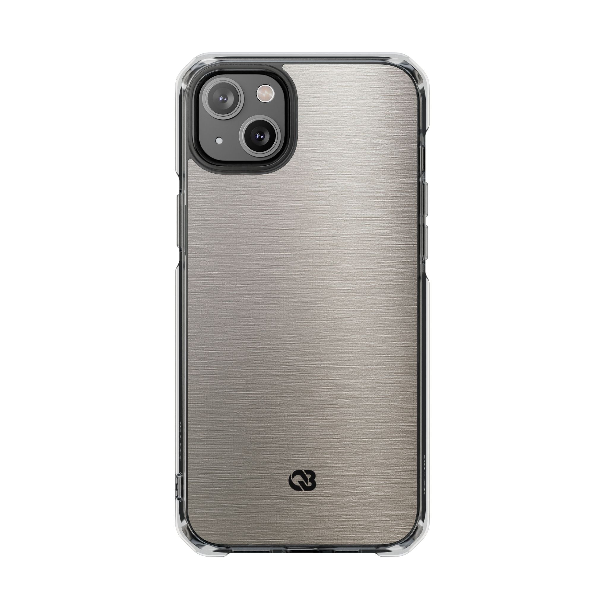 Grey Impact MagSafe Phone Case for iPhone - Brushed Nickel Linen