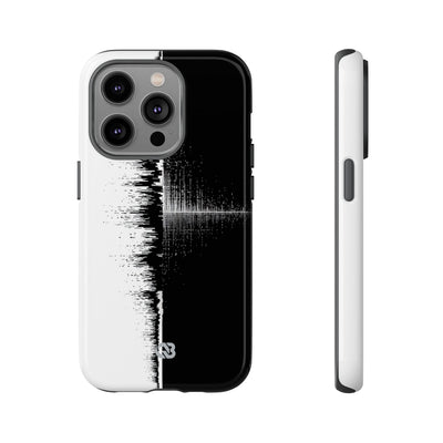 Black Tough Phone Case for iPhone - Static Signal Split