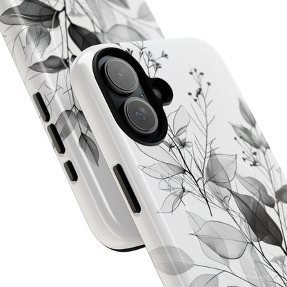 Årevede blade grå iPhone 16 Plus cover - Tough+