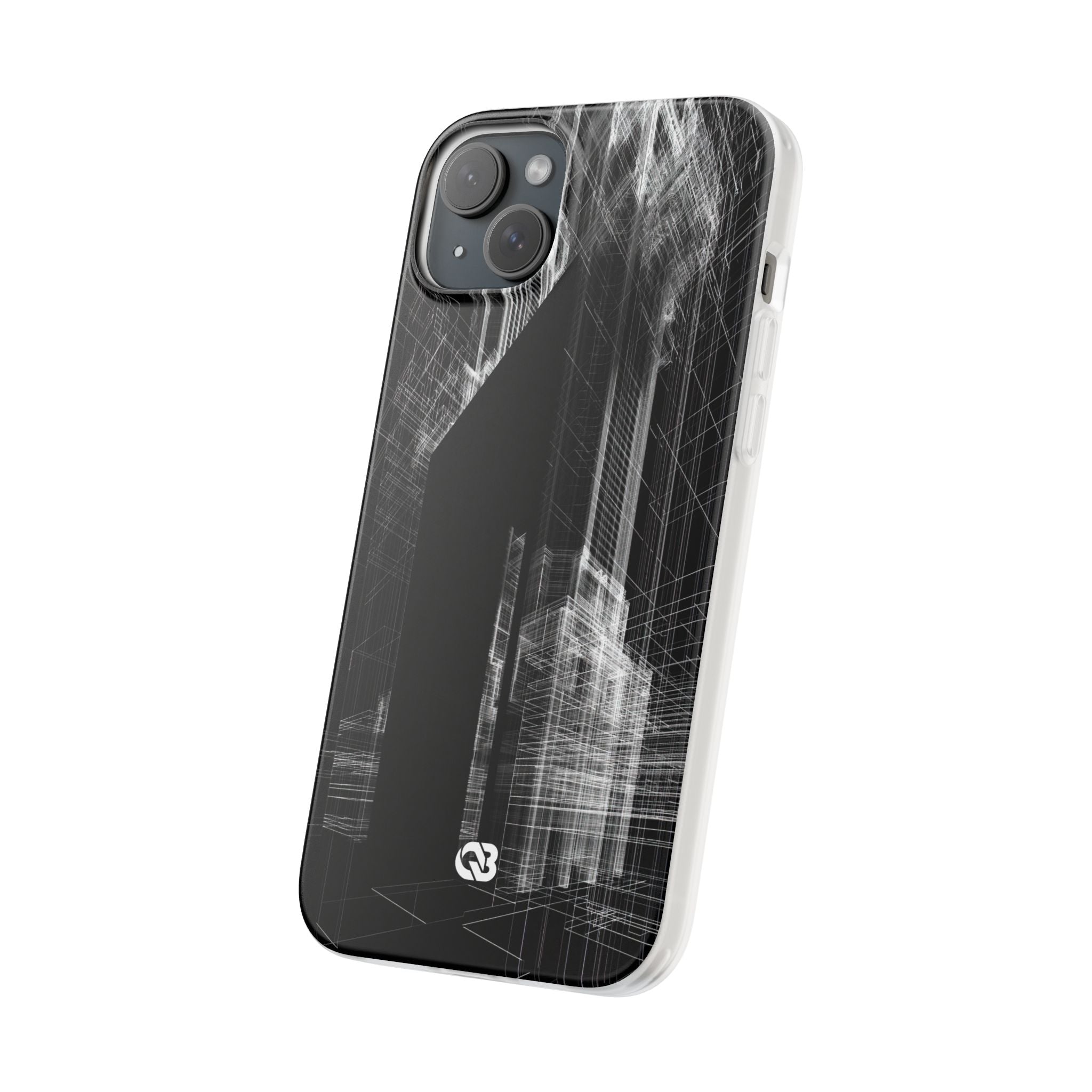 Black Lite Phone Case for iPhone - Ghost Urban Wireframe
