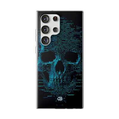 Cyan Glitch Skull · Soft Handyhülle für Samsung
