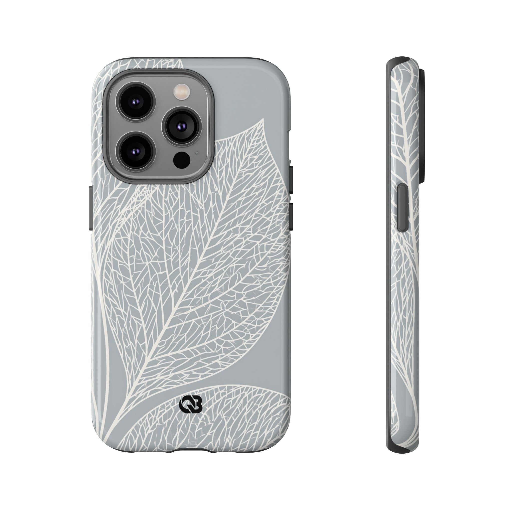 Grey Tough Phone Case for iPhone - Frosted Ash Veins