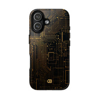 Gold Tough Phone Case for iPhone - Amber Core Mainframe