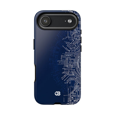 Blue Tough Phone Case for iPhone - Cobalt Circuit Logic