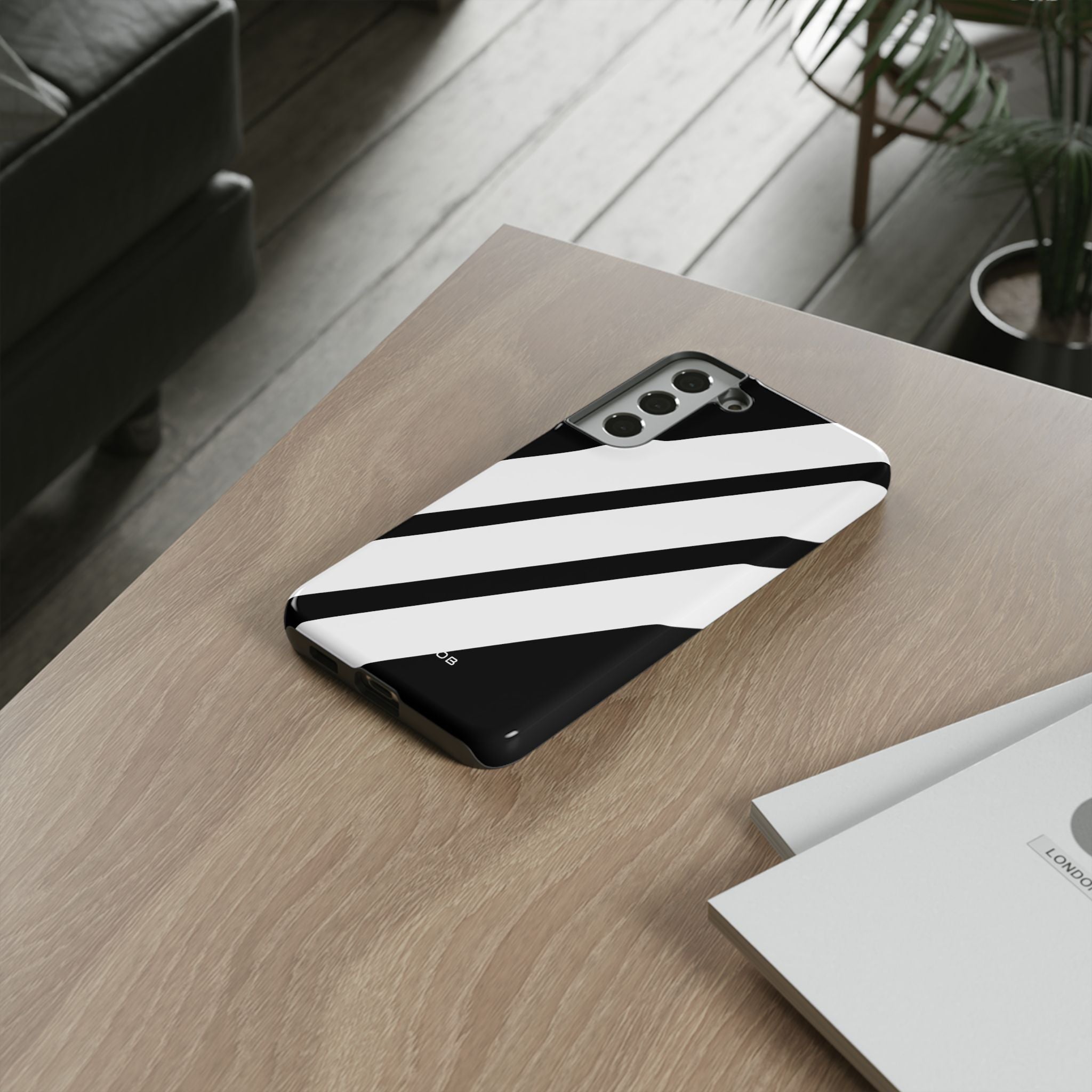 Diagonal Bands Noir Samsung S22 Plus Case - Tough