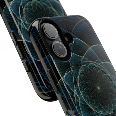Blue Tough 2.0 Magsafe Phone Case for iPhone - Celestial Wireframe Bloom