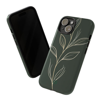 Green Tough Phone Case for iPhone - Deep Moss Willow