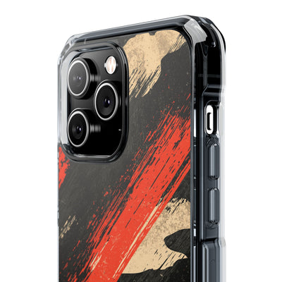 Urban Slash Camo · Clear Impact Magnetic Phone Case for iPhone · Black
