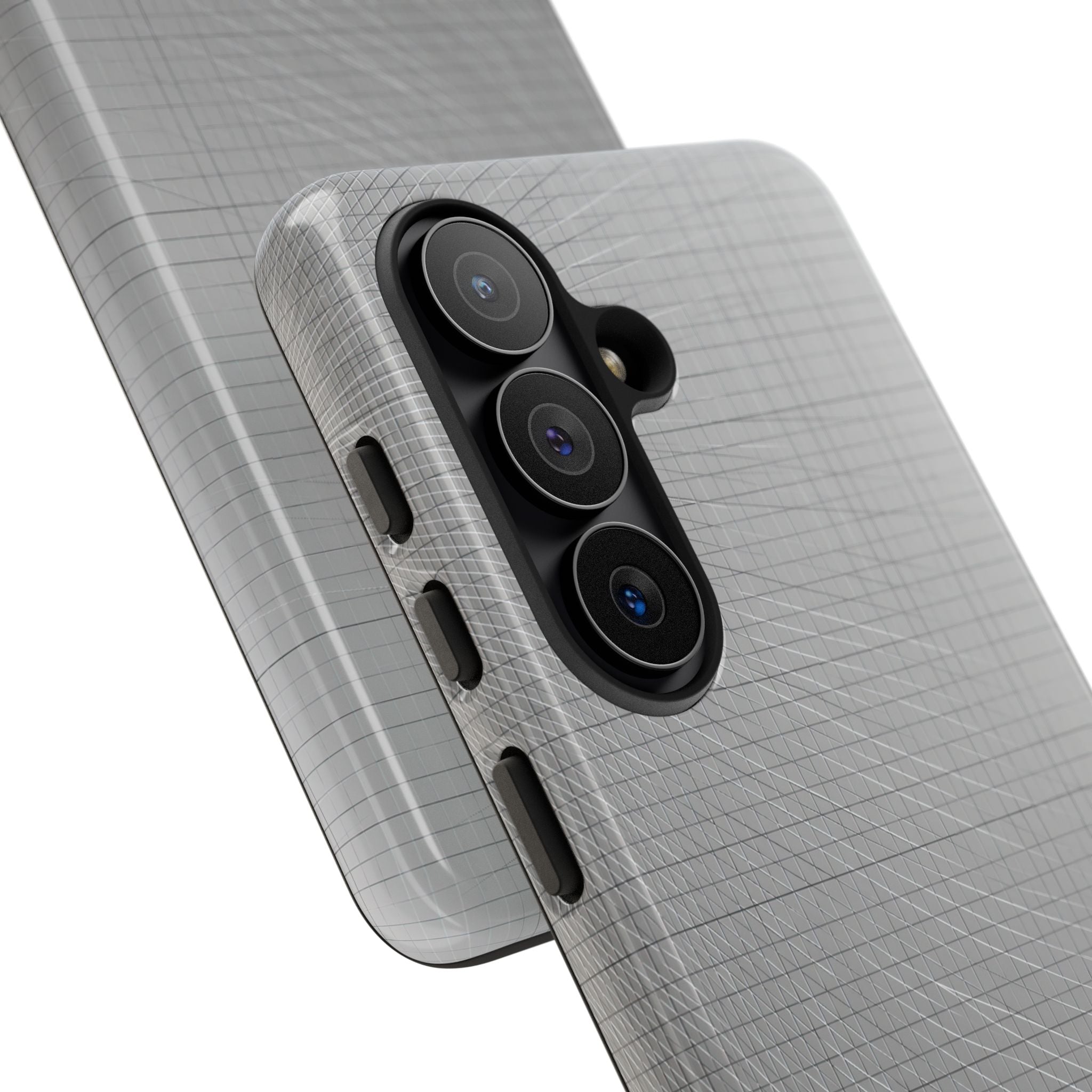 Grey Tough Phone Case for Samsung - Chrome Mesh Warp