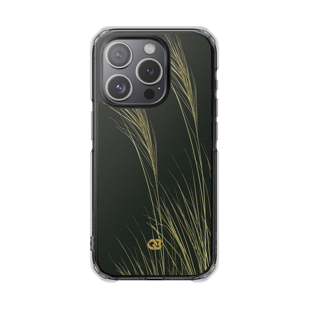 Golden Whispering Reeds · Clear Impact Magnetic Phone Case for iPhone ·  Green