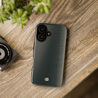 Grey Tough Phone Case for iPhone - Charcoal Tech Grid