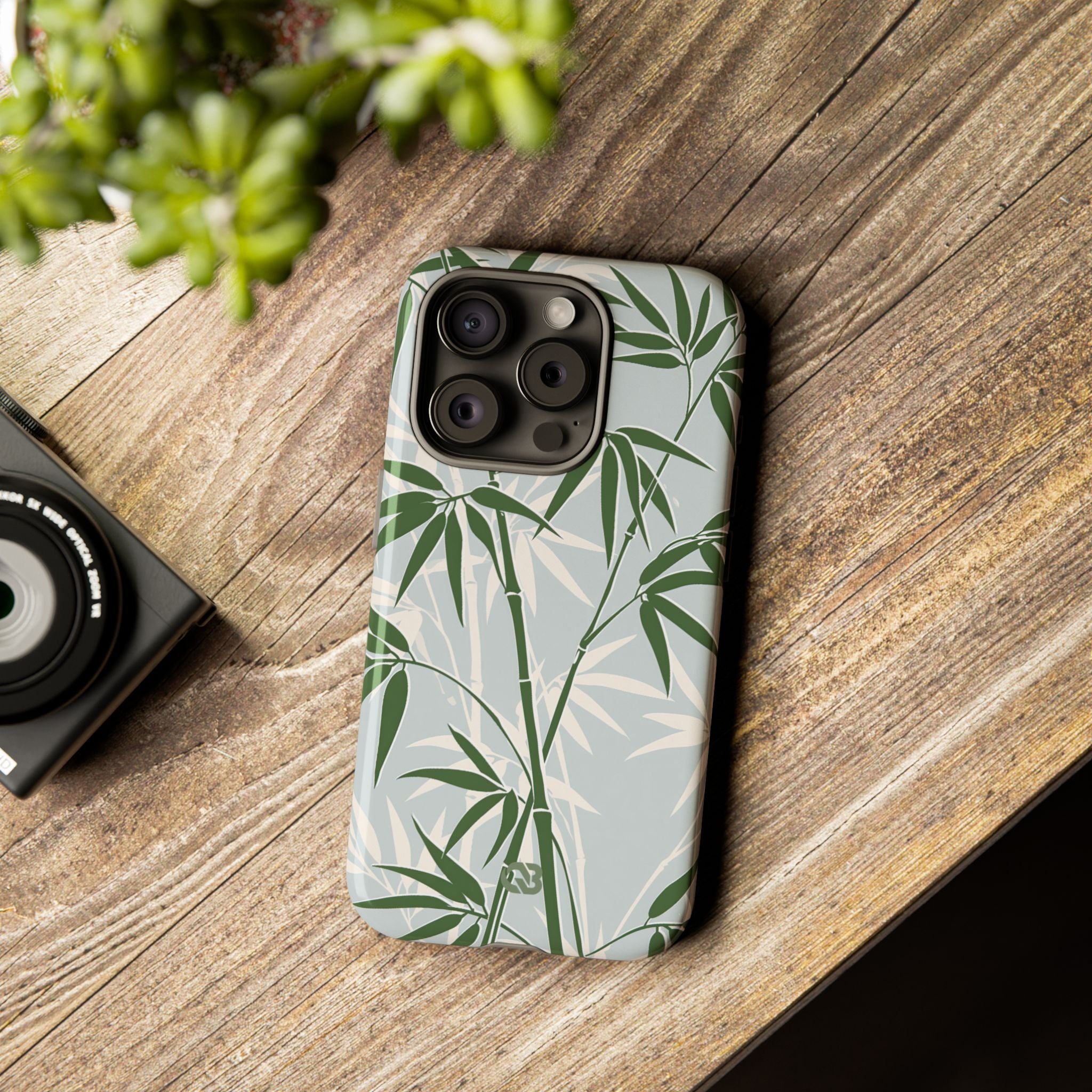 Green Tough Phone Case for iPhone - Kyoto Bamboo Canopy