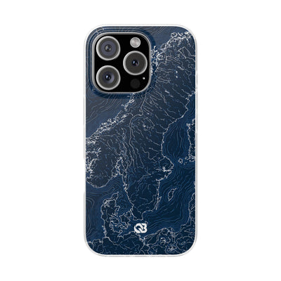 Nordic Contour Chart · Lite Phone Case for iPhone ·  Blue
