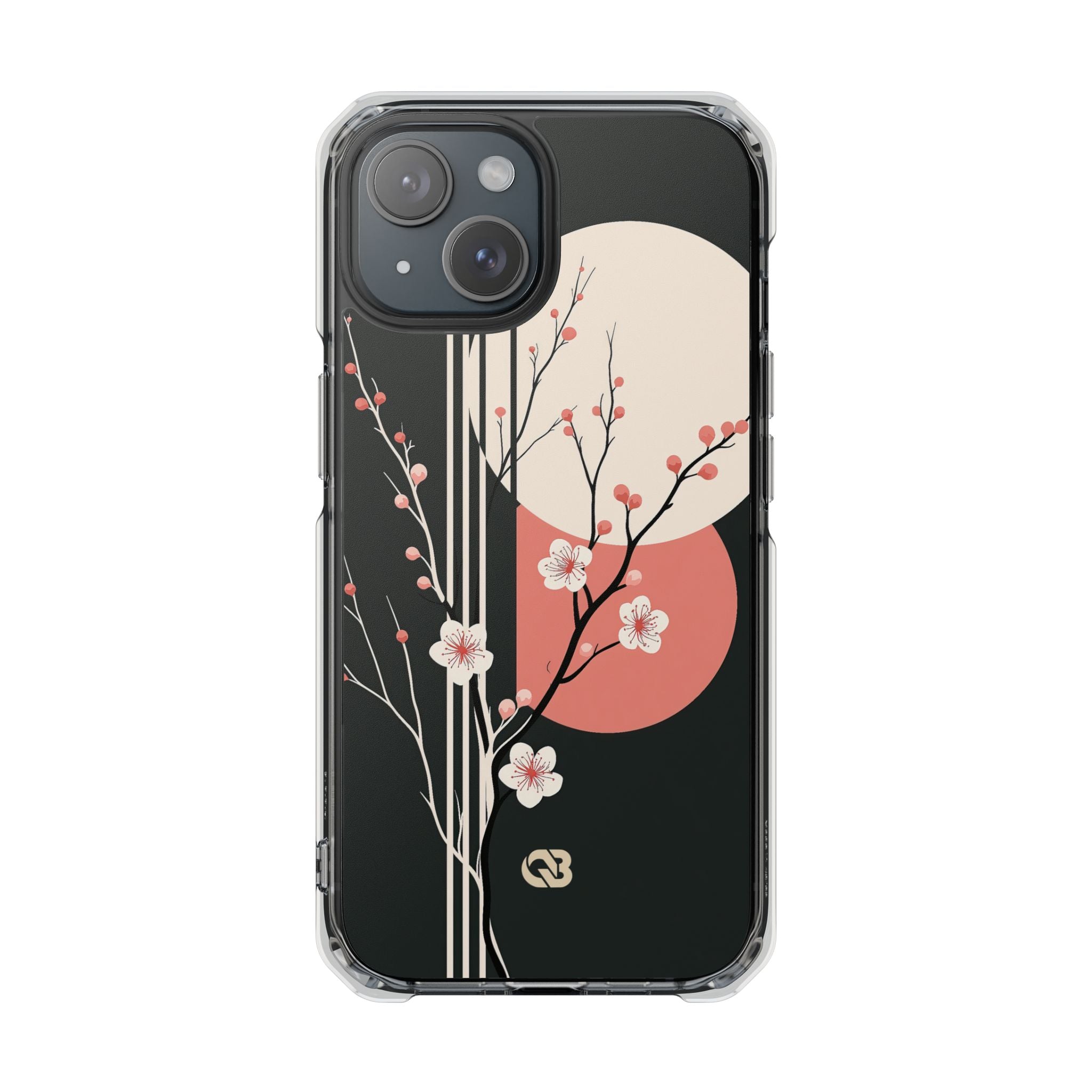 Black Impact MagSafe Phone Case for iPhone - Kyoto Midnight Blossom