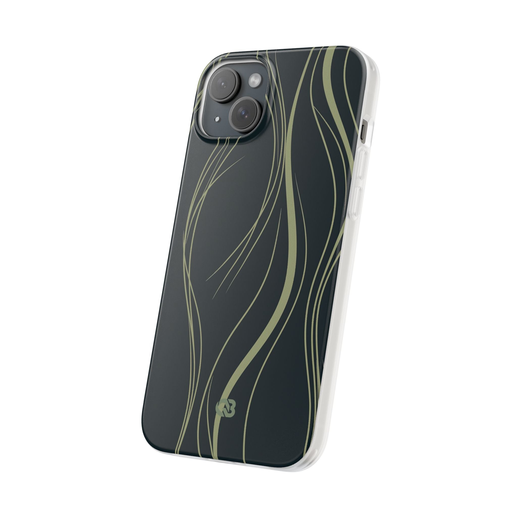 Green Lite Phone Case for iPhone - Obsidian Sage Flow