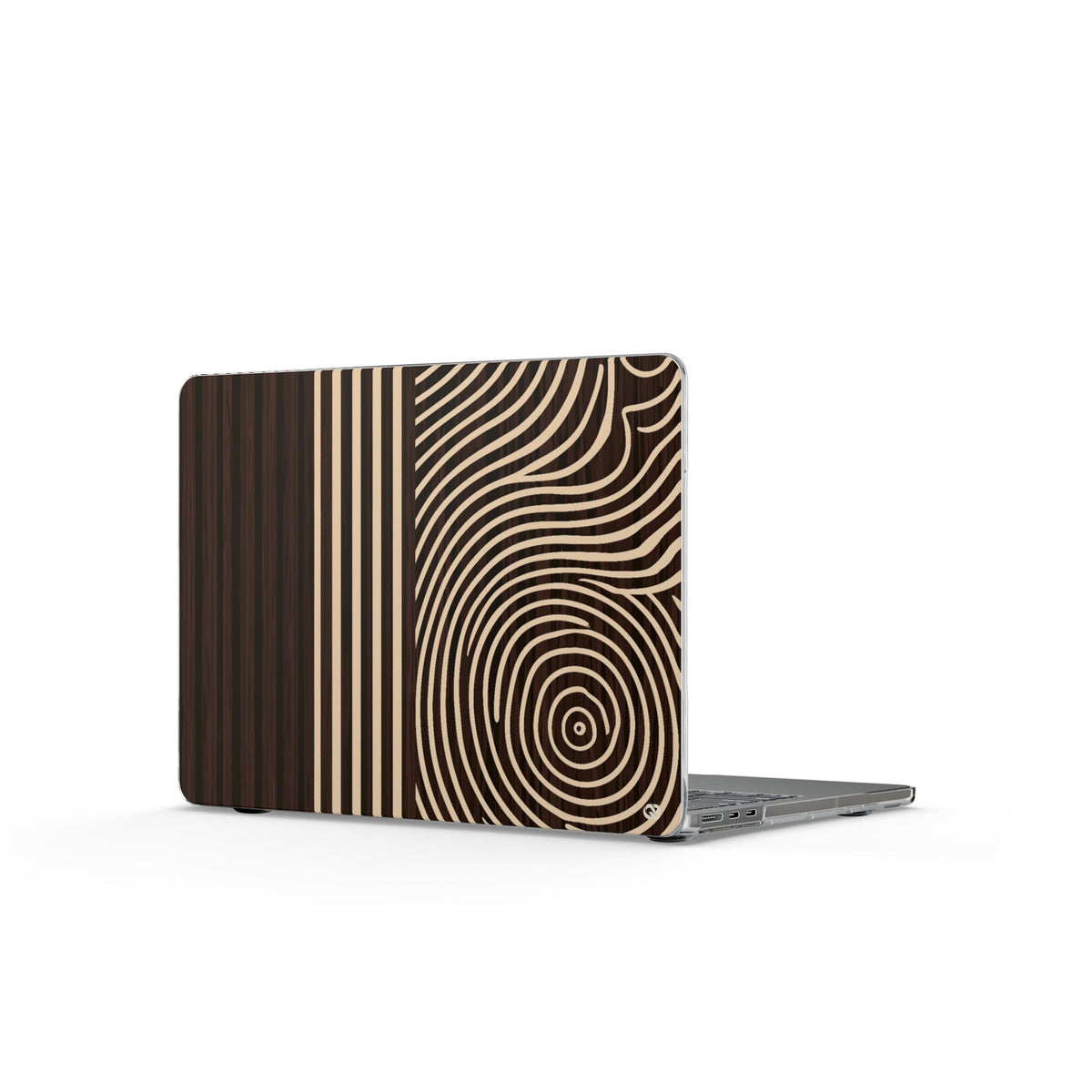 Timber Ring Contour · Clear Hard Case for MacBook · Brown