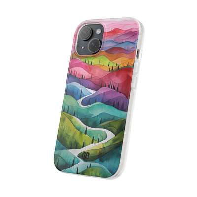 Fluid Rainbow Ridge · Soft Hoesje voor iPhone