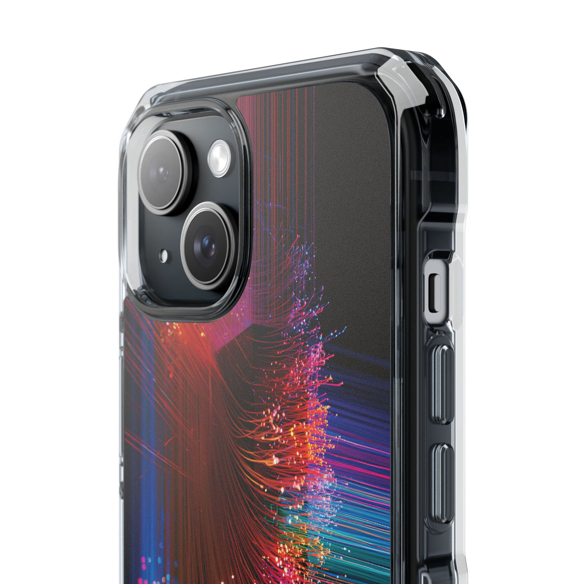 Black Impact MagSafe Phone Case for iPhone - Cyber Optic Streak