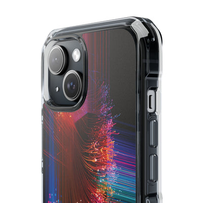 Black Impact MagSafe Phone Case for iPhone - Cyber Optic Streak