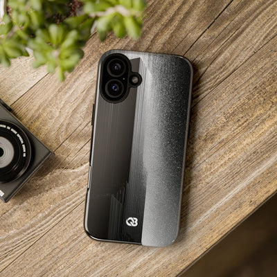 Black Tough Phone Case for iPhone - Brutalist Pixel Monolith