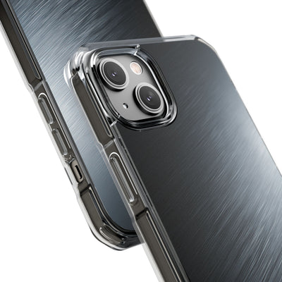 Grey Impact MagSafe Phone Case for iPhone - Charcoal Brushed Steel