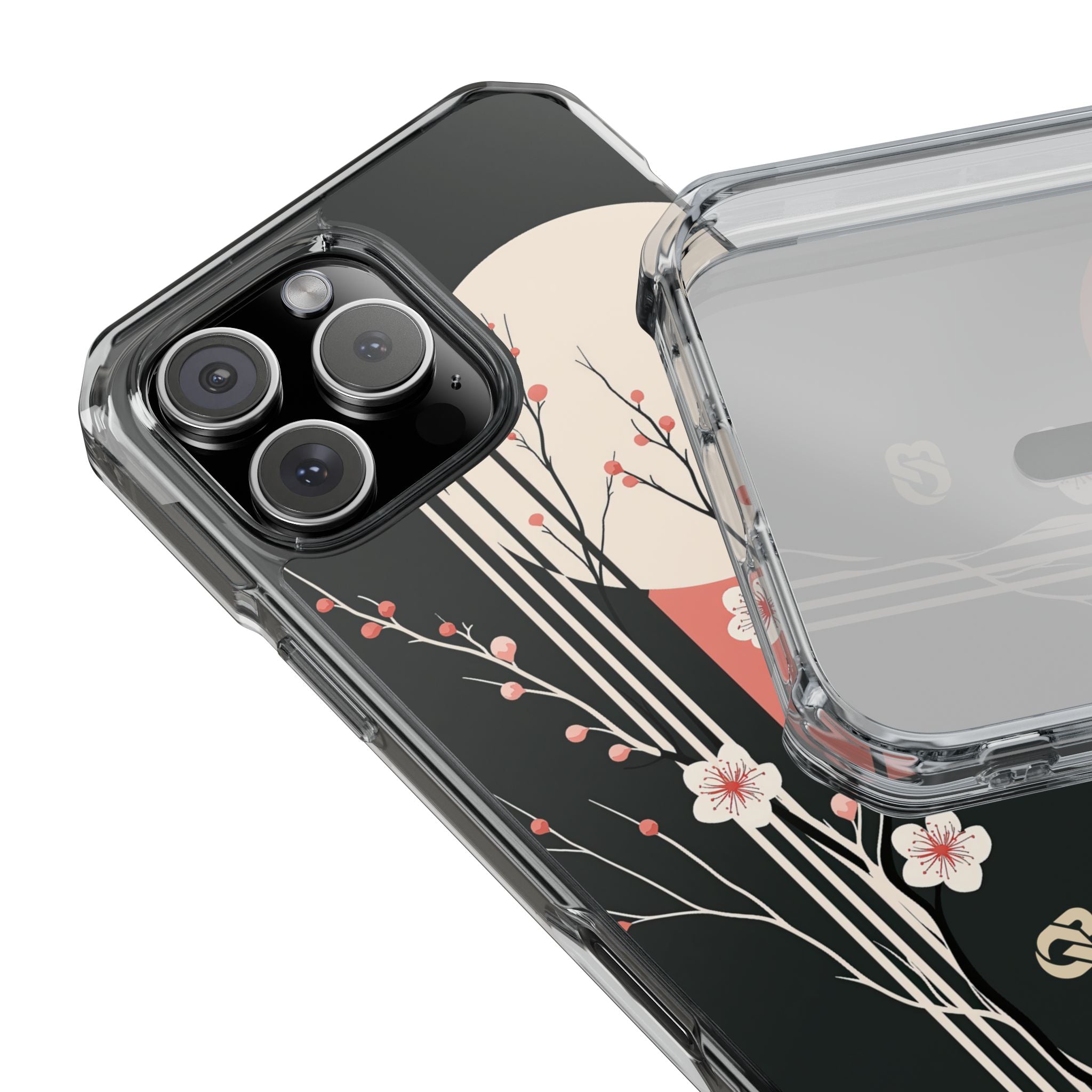 Black Impact MagSafe Phone Case for iPhone - Kyoto Midnight Blossom