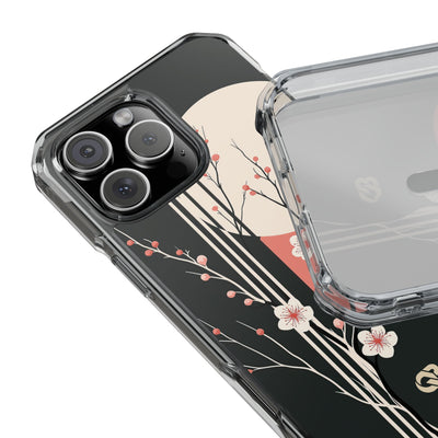 Black Impact MagSafe Phone Case for iPhone - Kyoto Midnight Blossom